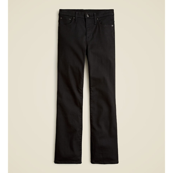 J.Crew Mid Rise Cropped Kickout Jean 2003 Super Stretch True Black Ankle US 26 - Picture 4 of 12